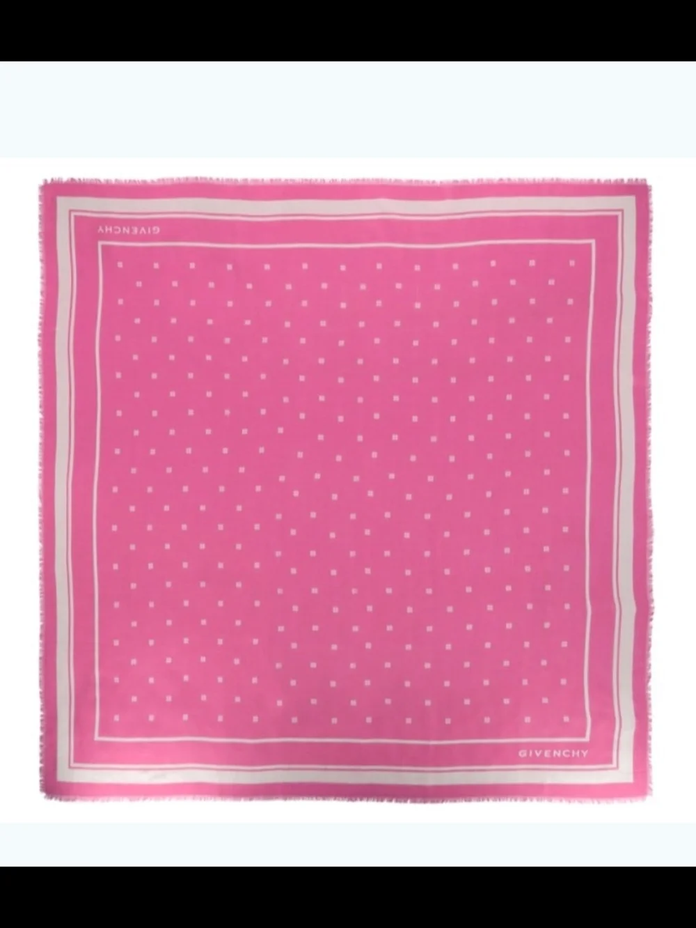 Givenchy Fuchsia Logo Stripe Scarf